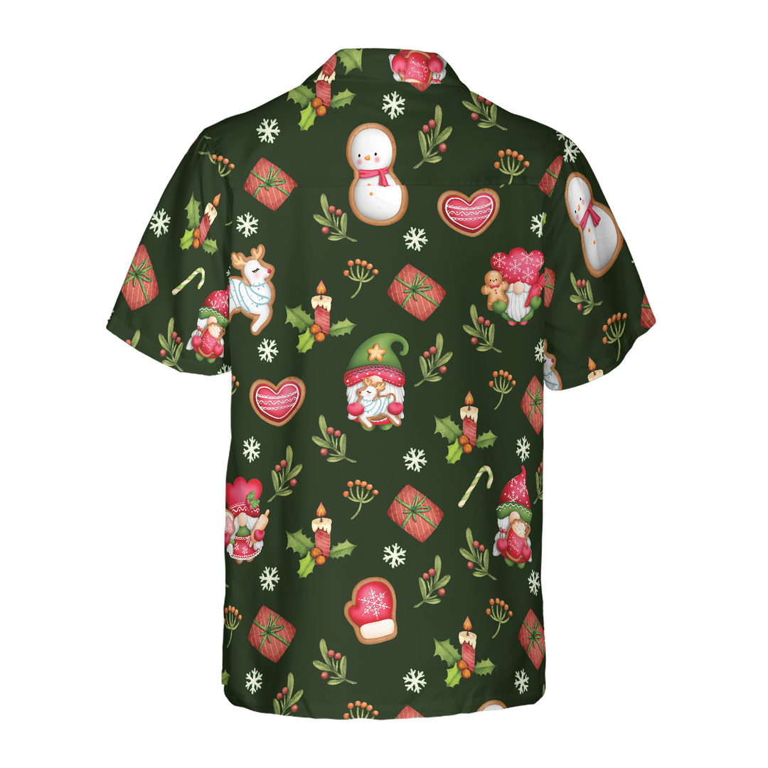 Lune London | Hyperfavorite Christmas Hawaiian Shirts for Men and Women, Gnome Merry Christmas Button-Up Hawaiian Shirt Short Sleeves