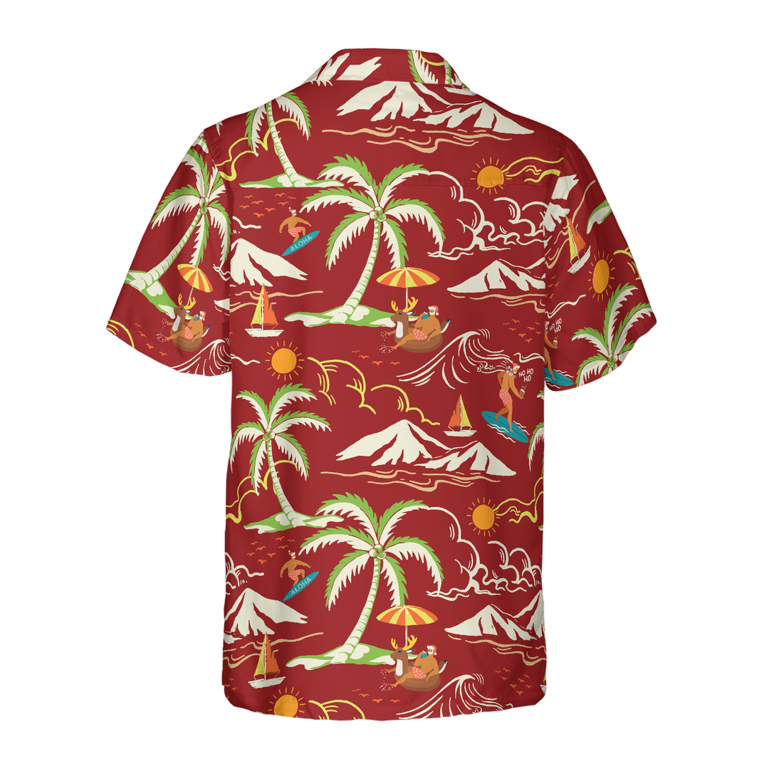 Lune London | Christmas Hawaiian shirts Hyperfavor, Christmas beach T-shirt Santa summer pattern 1 short sleeves, gift idea t-shirt for men and women