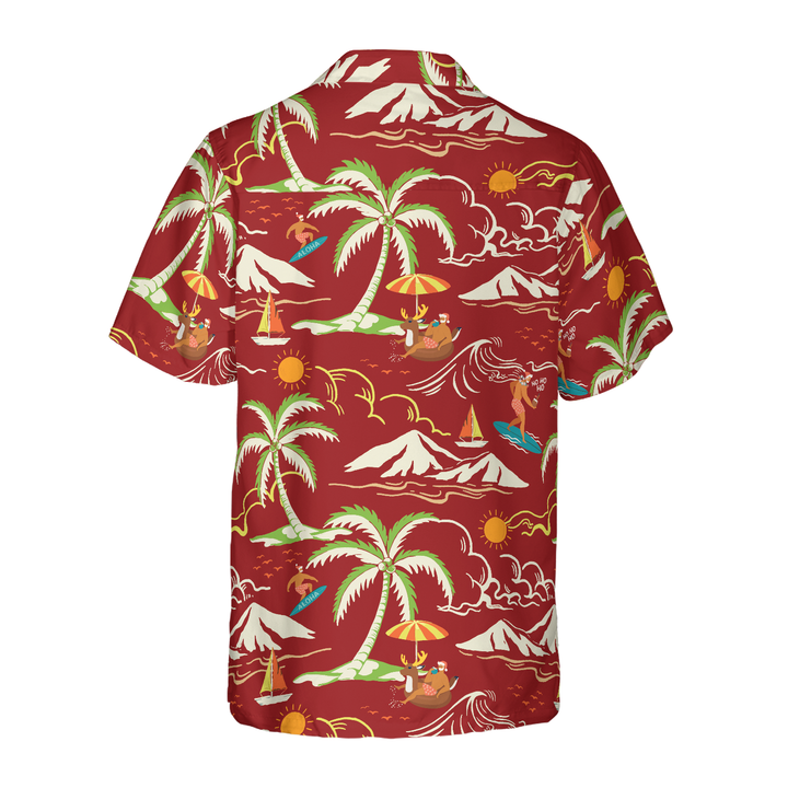 Lune London | Christmas Hawaiian shirts Hyperfavor, Christmas beach T-shirt Santa summer pattern 1 short sleeves, gift idea t-shirt for men and women