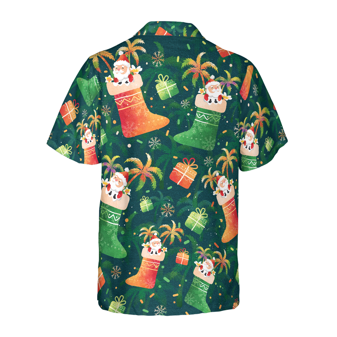Lune London | Hyperfavor Noël Chemises hawaïennes, Chemise à motifs de chaussette de Noël Santa à manches courtes, Idée de cadeau de Noël pour hommes et femmes