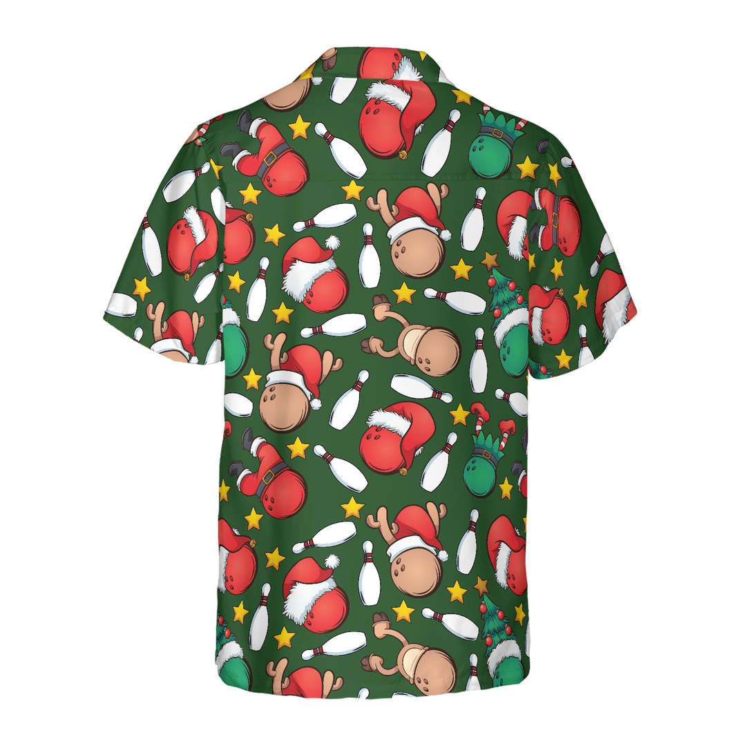 Lune London | Christmas Hawaiian Shirts Hyperfavor, Short Sleeve Christmas Bowling Print T-Shirt, Christmas Gift Idea for Men and Women