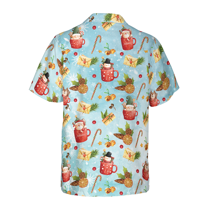 Lune London | Hyperfavor Santa motif Christmas 2 patterns Hawaiian shirt, short sleeve Christmas shirts button-up for men and women