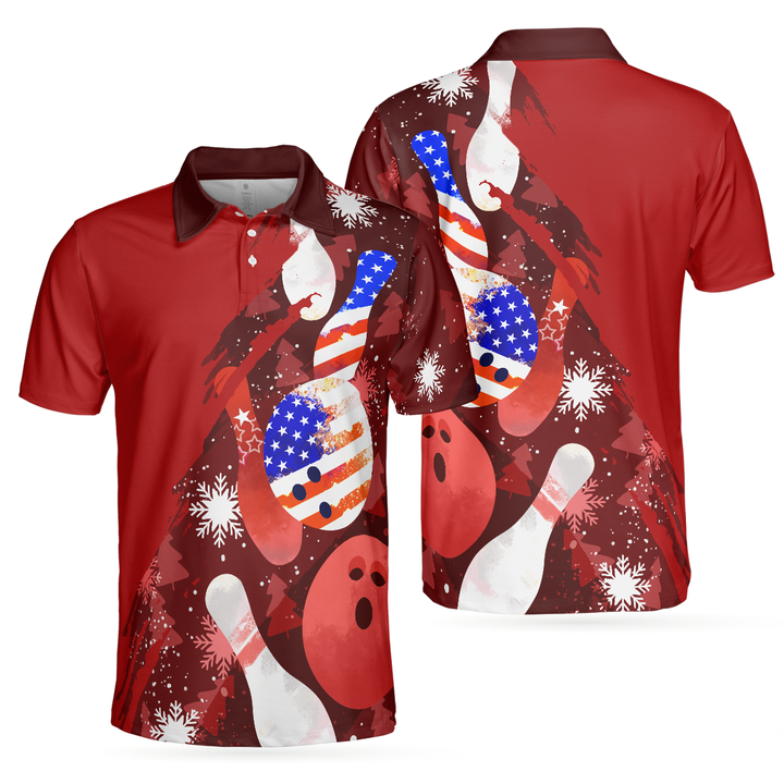 Lune London | American flag Christmas bowling ball and pins polos for men
