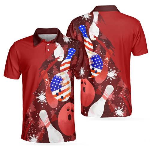 Lune London | American flag Christmas bowling ball and pins polos for men