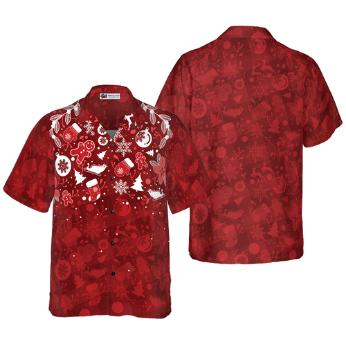 Lune London | Christmas Hyperfavor Hawaiian Shirts for Men and Women, Men's Gingerbread Christmas Short Sleeve Hawaiian Shirt with Button Placket
