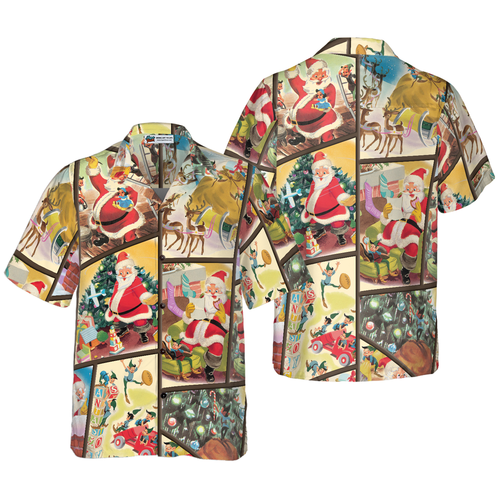 Lune London | Hyperfavor Christmas Hawaiian shirts for men and women, Santa's Elf button-up Hawaiian shirt gift short sleeves