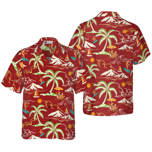 Lune London | Christmas Hawaiian shirts Hyperfavor, Christmas beach T-shirt Santa summer pattern 1 short sleeves, gift idea t-shirt for men and women