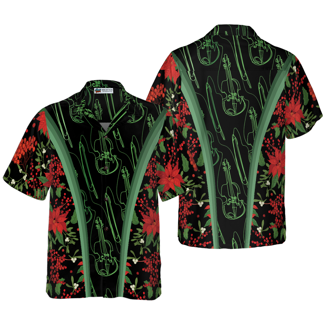 Lune London | Hyperfavor Christmas Hawaiian shirts, short sleeve Christmas violin music pattern shirt, Christmas shirt gift idea for men and women