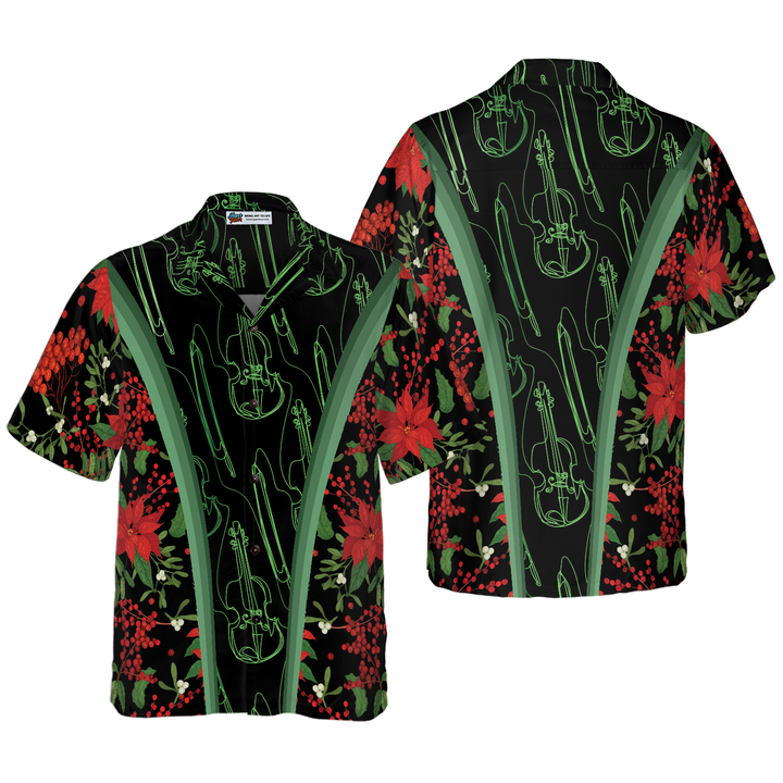 Lune London | Hyperfavor Christmas Hawaiian shirts, short sleeve Christmas violin music pattern shirt, Christmas shirt gift idea for men and women