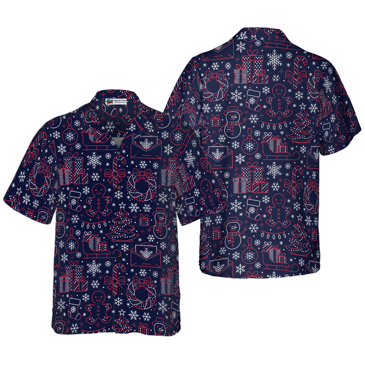 Lune London | Hawaiian shirts, short sleeve Christmas lines pattern shirt, Christmas gift idea for men and women