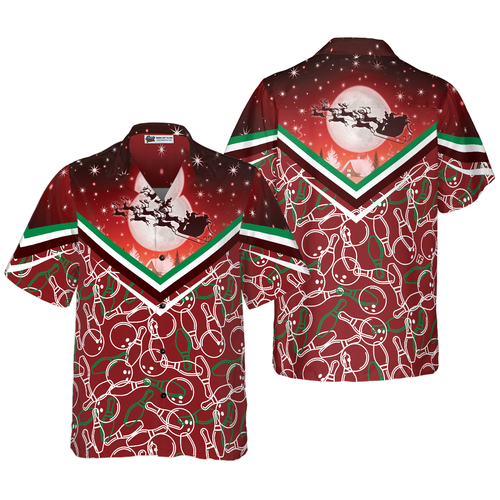 Lune London | Hyperfavor Christmas Hawaiian Shirts, short sleeve Christmas bowling pattern shirt, Christmas gift idea for men and women