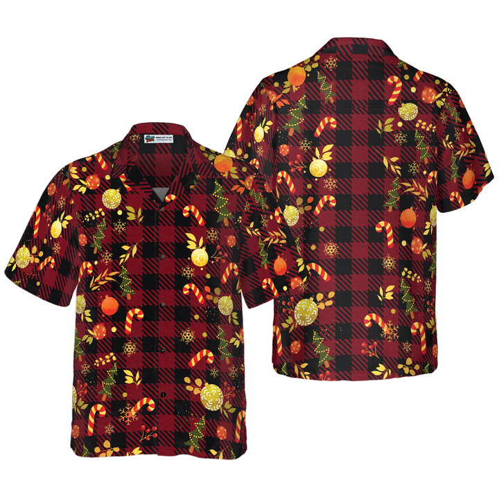 Lune London | Hyperfavor Christmas Hawaiian Shirts, Merry Christmas Red Checkered Short Sleeve T-Shirt, Christmas T-Shirt Gift Idea for Men and Women