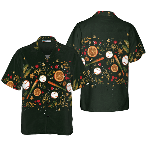 Lune London | Hyperfavor Christmas Hawaiian Shirts for Men and Women, Christmas Baseball Pattern Hawaiian Shirt with Buttons and Short Sleeves