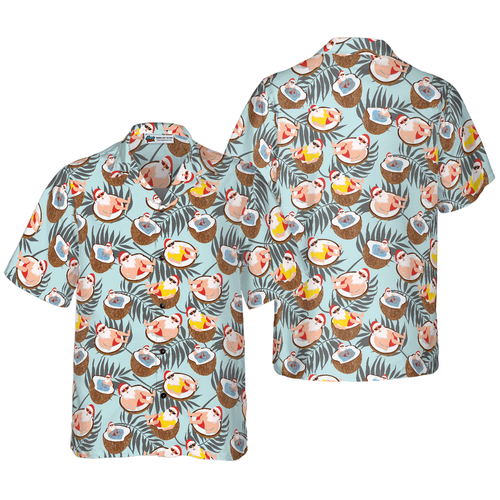 Lune London | Christmas Hawaiian shirts Hyperfavor, Santa Claus t-shirt with coconut short sleeves, Christmas t-shirt gift idea for men and women