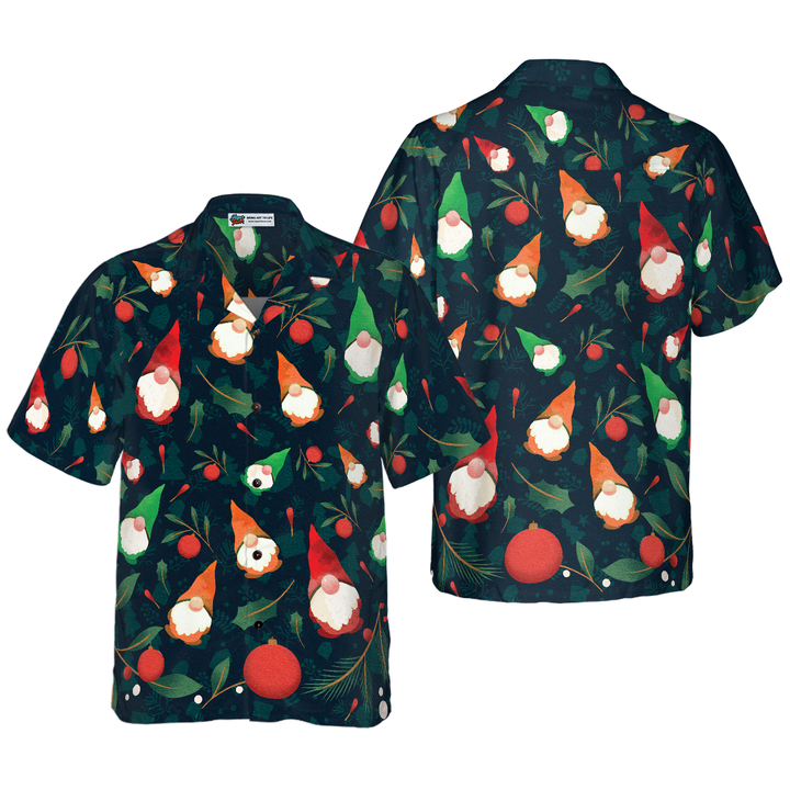 Lune London | Hyperfavor Christmas Hawaiian shirts, short gnome pattern Christmas shirts, Christmas gift idea for men and women