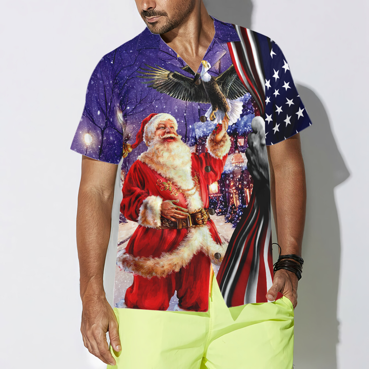 Lune London | Hawaiian Hyperfavorite Christmas T-shirts, Santa T-shirt with eagle short sleeves, Christmas T-shirt gift idea for men and women