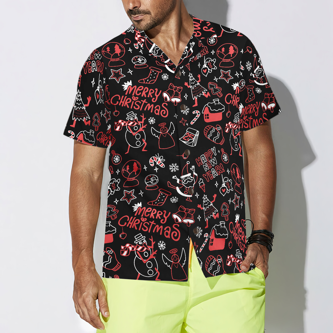 Lune London | Christmas Hawaiian shirts Hyperfavor, Christmas striped short sleeve shirt, Christmas gift idea for men and women