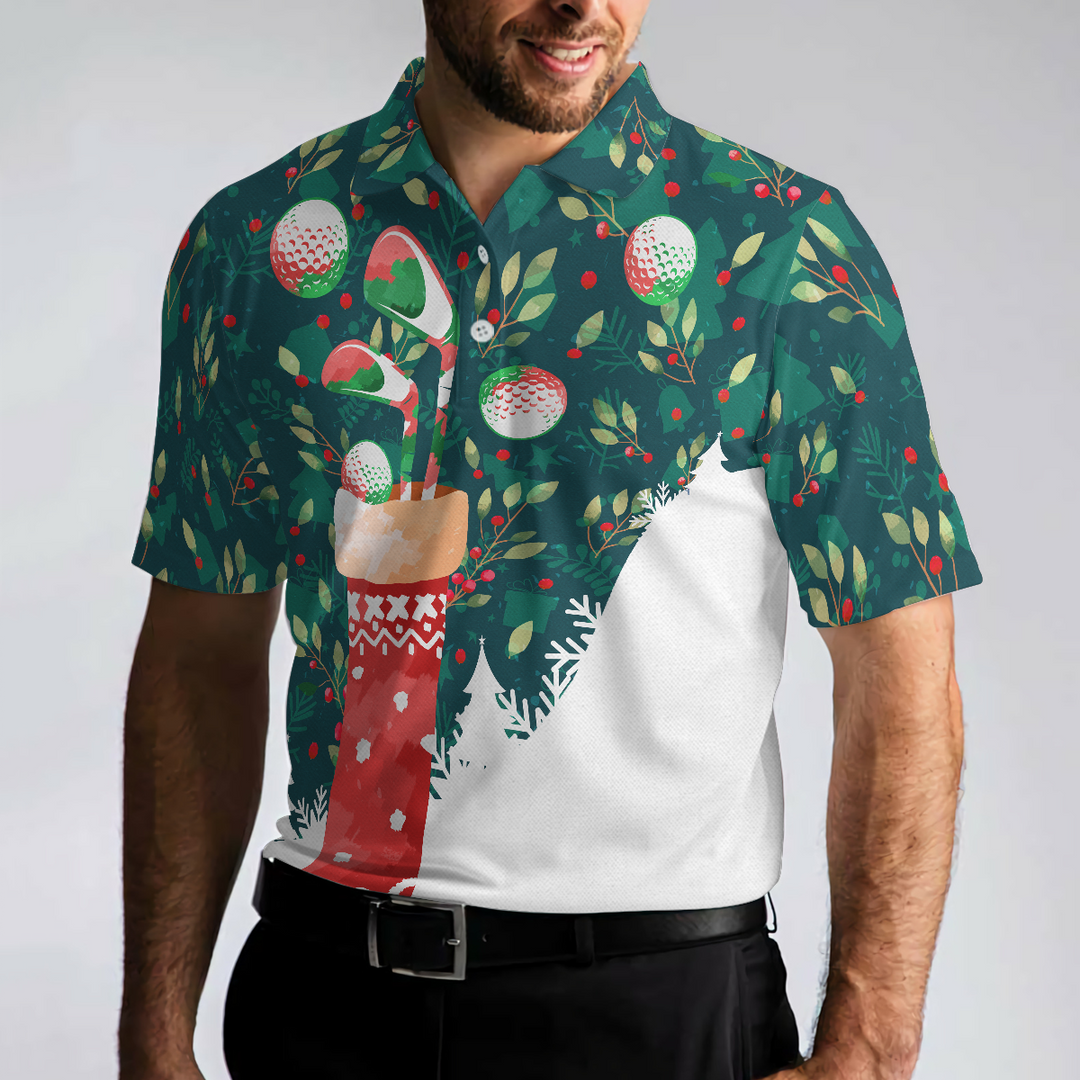 Lune London | Chemises de golf de Noël pour hommes et femmes, chaussettes de Noël avec motif de balle de golf T-shirt pour hommes à manches courtes