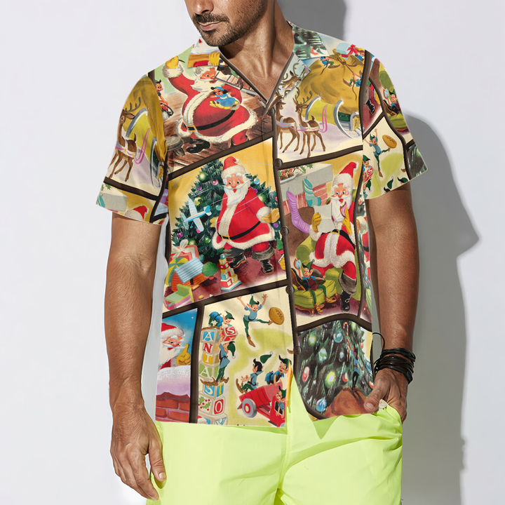 Lune London | Hyperfavor Christmas Hawaiian shirts for men and women, Santa's Elf button-up Hawaiian shirt gift short sleeves