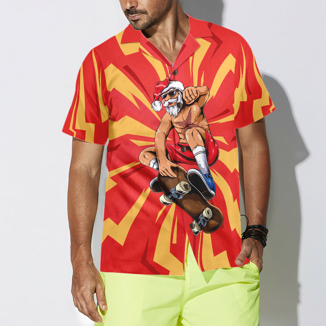 Lune London | Hyperfavor Christmas Hawaiian Shirts for Men and Women, Santa Skater Short Sleeve Hawaiian Shirt