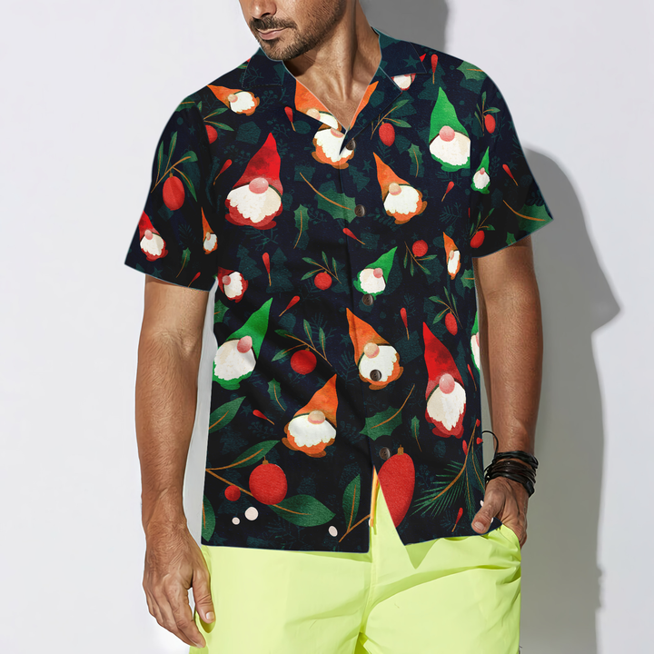 Lune London | Hyperfavor Christmas Hawaiian shirts, short gnome pattern Christmas shirts, Christmas gift idea for men and women