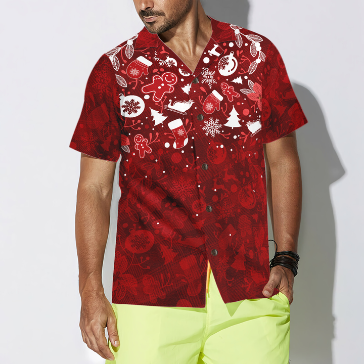 Lune London | Christmas Hyperfavor Hawaiian Shirts for Men and Women, Men's Gingerbread Christmas Short Sleeve Hawaiian Shirt with Button Placket