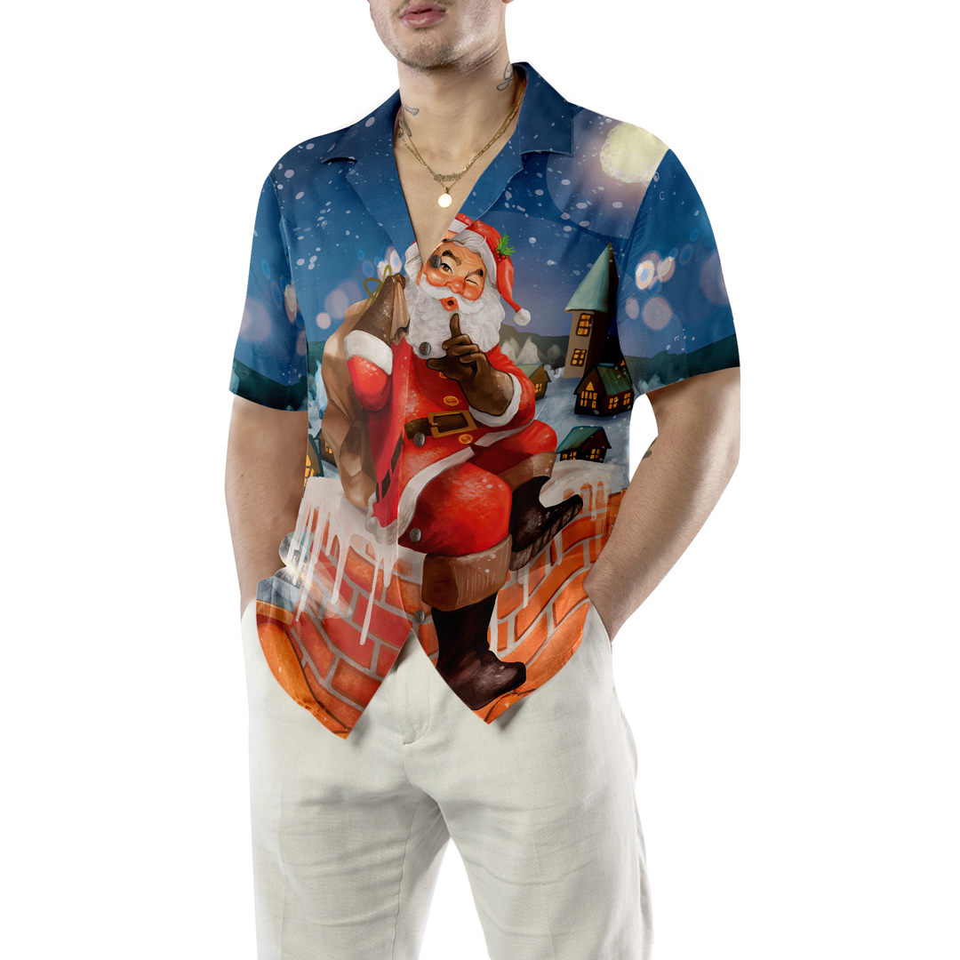 Lune London | Hawaiian shirts, Santa with short sleeve gift t-shirt, Christmas gift t-shirt idea for men and women
