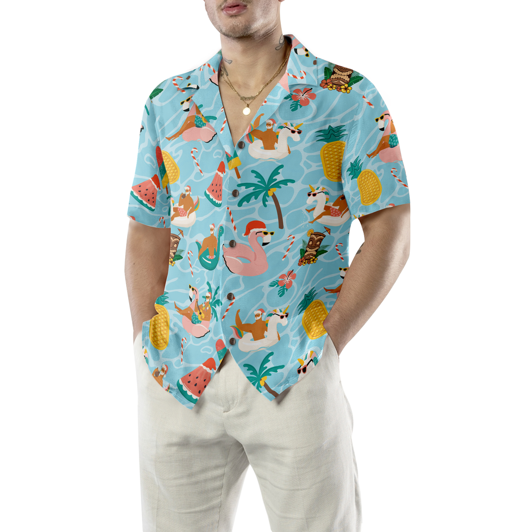 Lune London | Hyperfavor Christmas Hawaiian Shirts, Santa Summer Beach Shirt Short Sleeve, Christmas Gift Shirt Idea for Men and Women