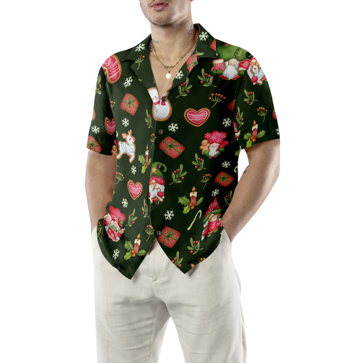 Lune London | Hyperfavorite Christmas Hawaiian Shirts for Men and Women, Gnome Merry Christmas Button-Up Hawaiian Shirt Short Sleeves