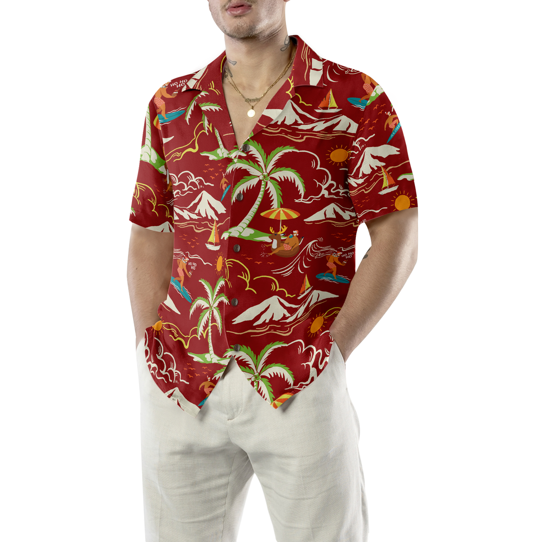 Lune London | Christmas Hawaiian shirts Hyperfavor, Christmas beach T-shirt Santa summer pattern 1 short sleeves, gift idea t-shirt for men and women