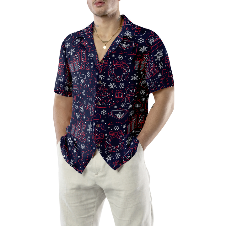 Lune London | Hawaiian shirts, short sleeve Christmas lines pattern shirt, Christmas gift idea for men and women