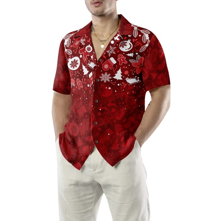 Lune London | Christmas Hyperfavor Hawaiian Shirts for Men and Women, Men's Gingerbread Christmas Short Sleeve Hawaiian Shirt with Button Placket