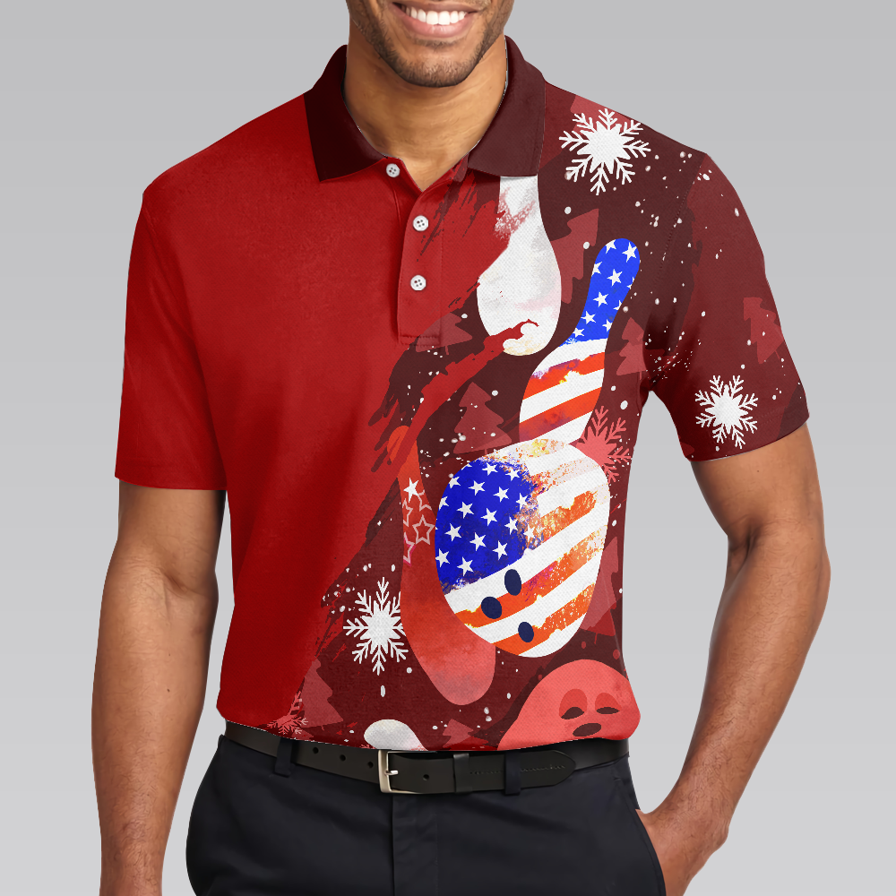 Lune London | American flag Christmas bowling ball and pins polos for men