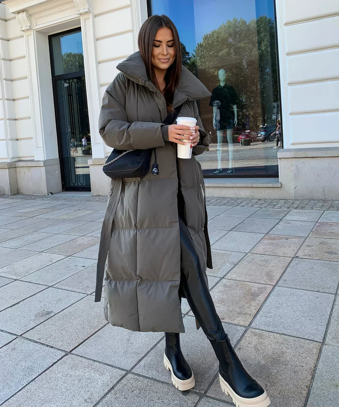 Chic Und Stil | Long Winter Coat with Belt