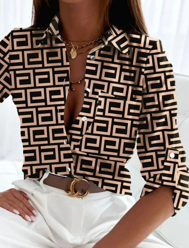 Lune London | Women's Summer Blouse with Fold-Down Collar