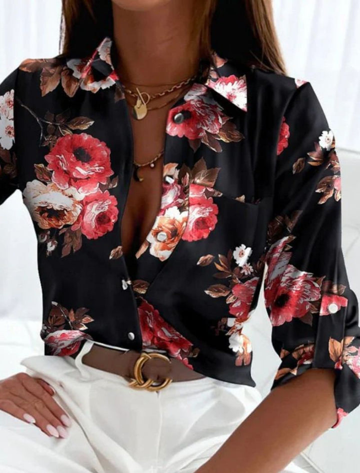 Lune London | Women's Summer Blouse with Fold-Down Collar