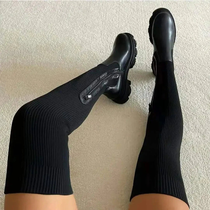 Lune London | Thigh-high sock boots
