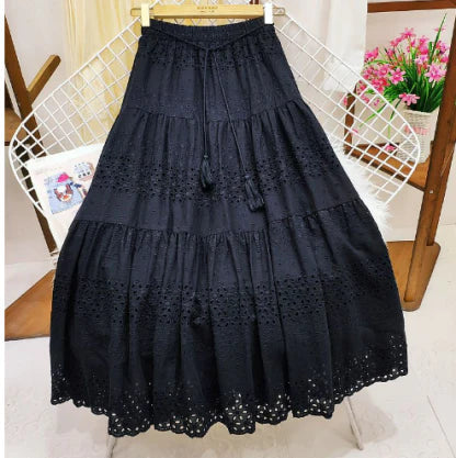 Lune London | Longer Cotton Tiered Skirt