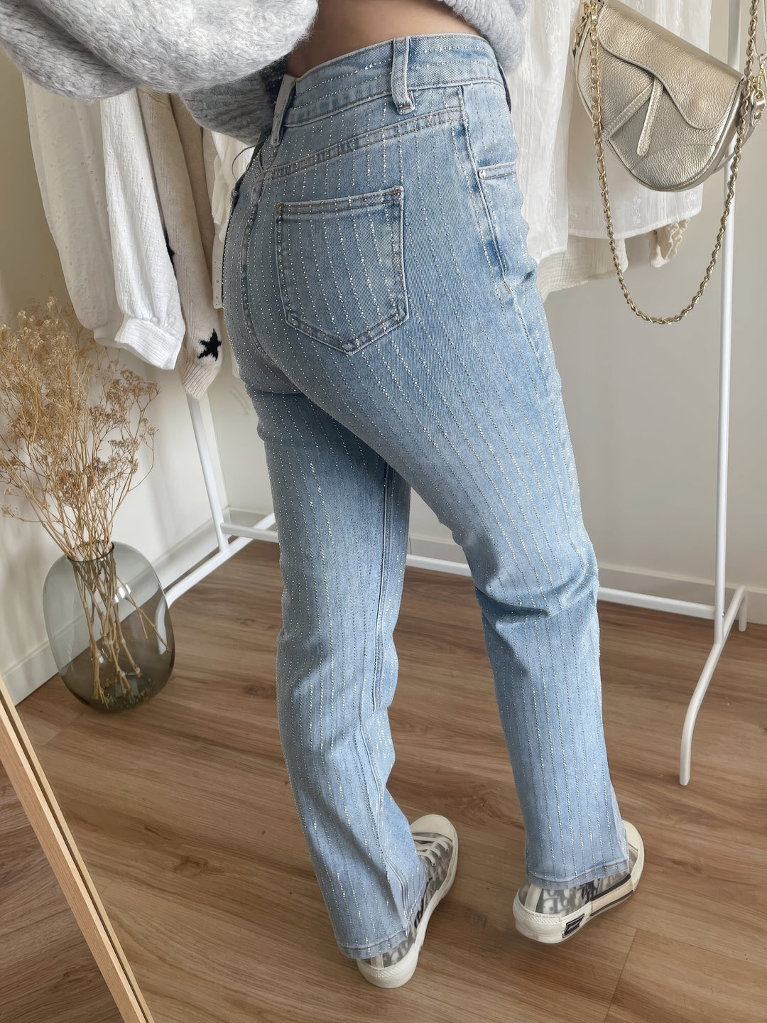 Lune London | Shimmering denim pants with sequins