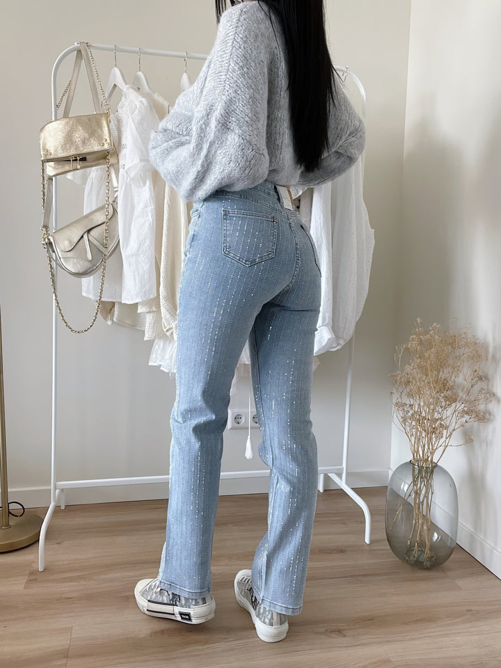 Lune London | Shimmering denim pants with sequins
