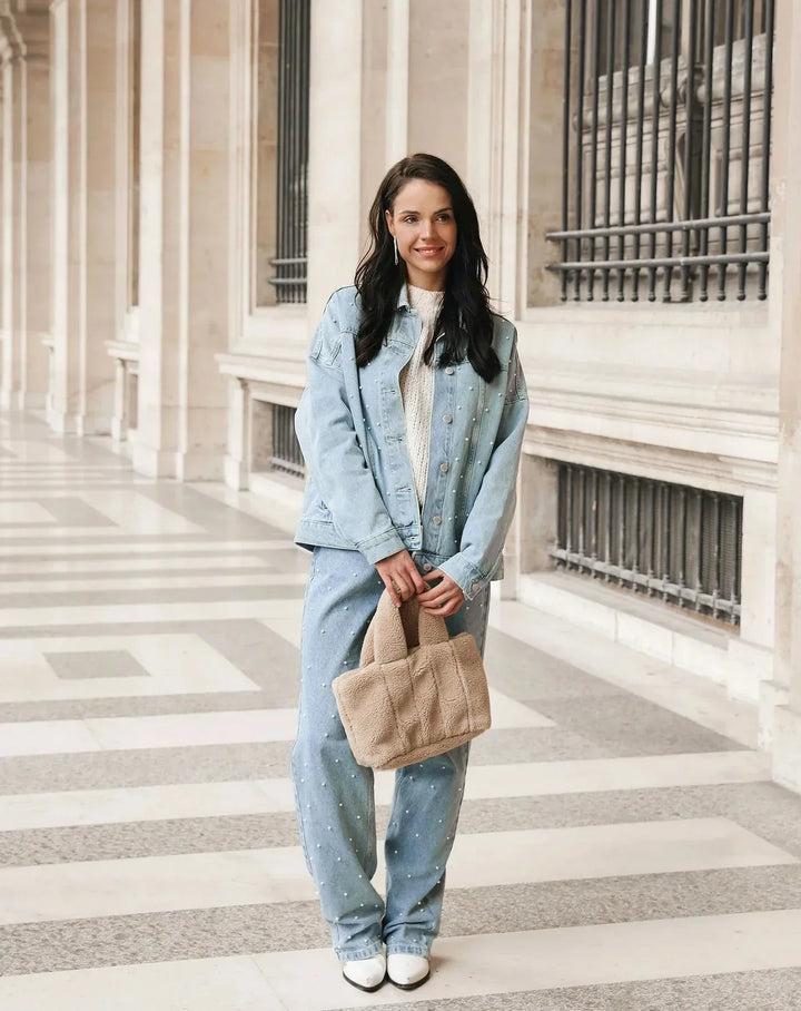Lune London | Shimmering denim pants with sequins