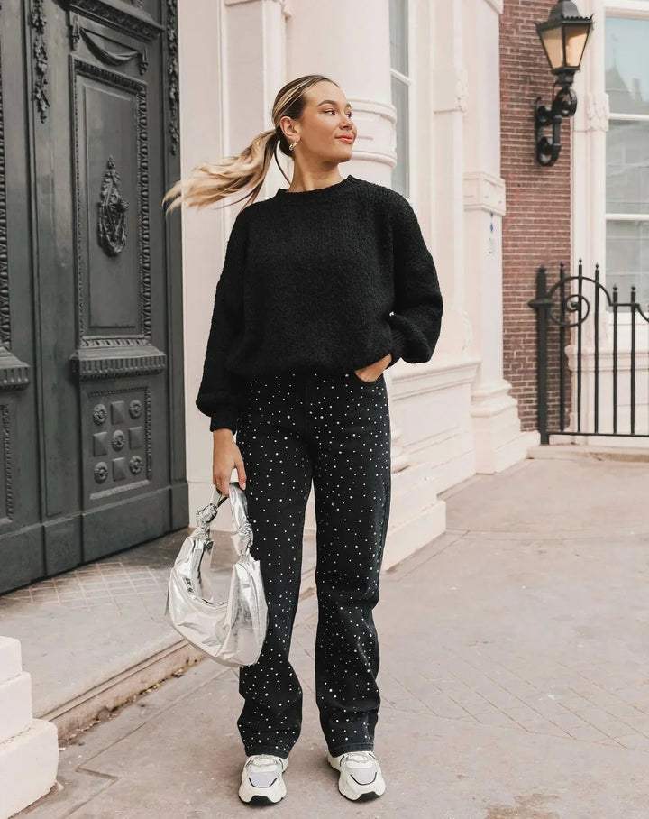 Lune London | Shimmering denim pants with sequins