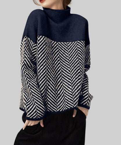 Lune London | Retro color block mock neck sweater