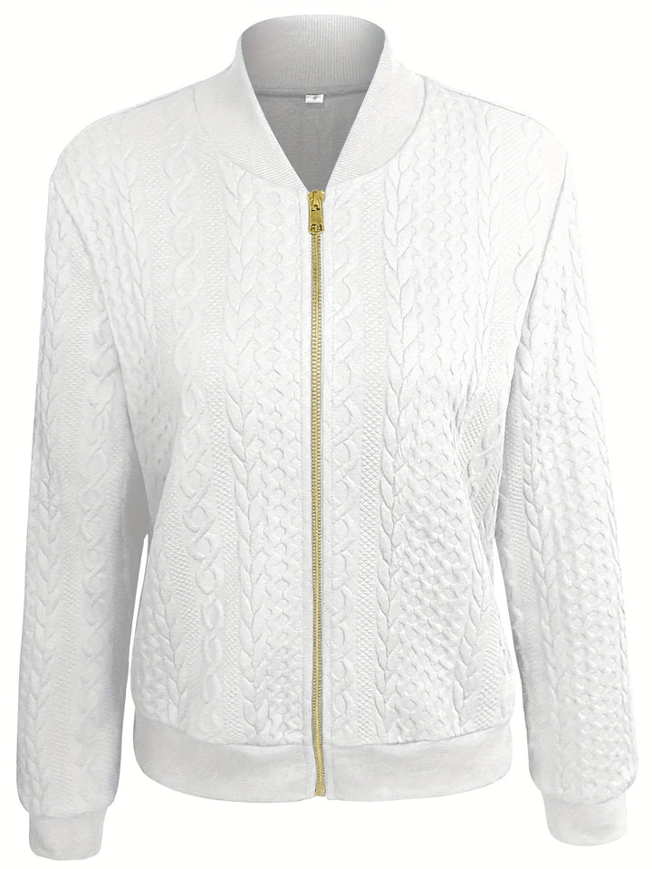Lune London | Casual bomber jacket with texture and zipper