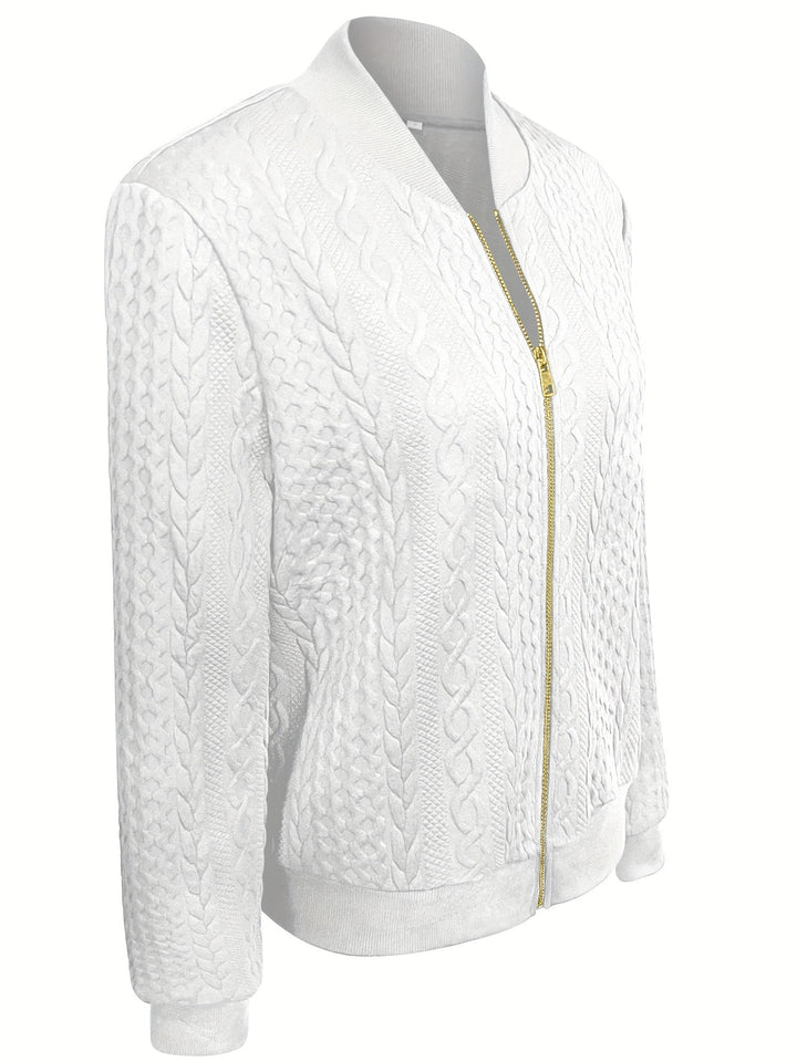 Lune London | Casual bomber jacket with texture and zipper