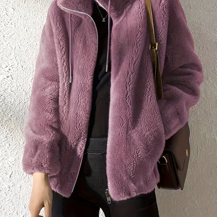 Lune London | Casual warm teddy jacket with drawstring and zipper