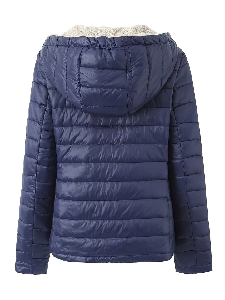 Lune London | Warm Puffy Jacket with Zipper and Faux Fur Lining
