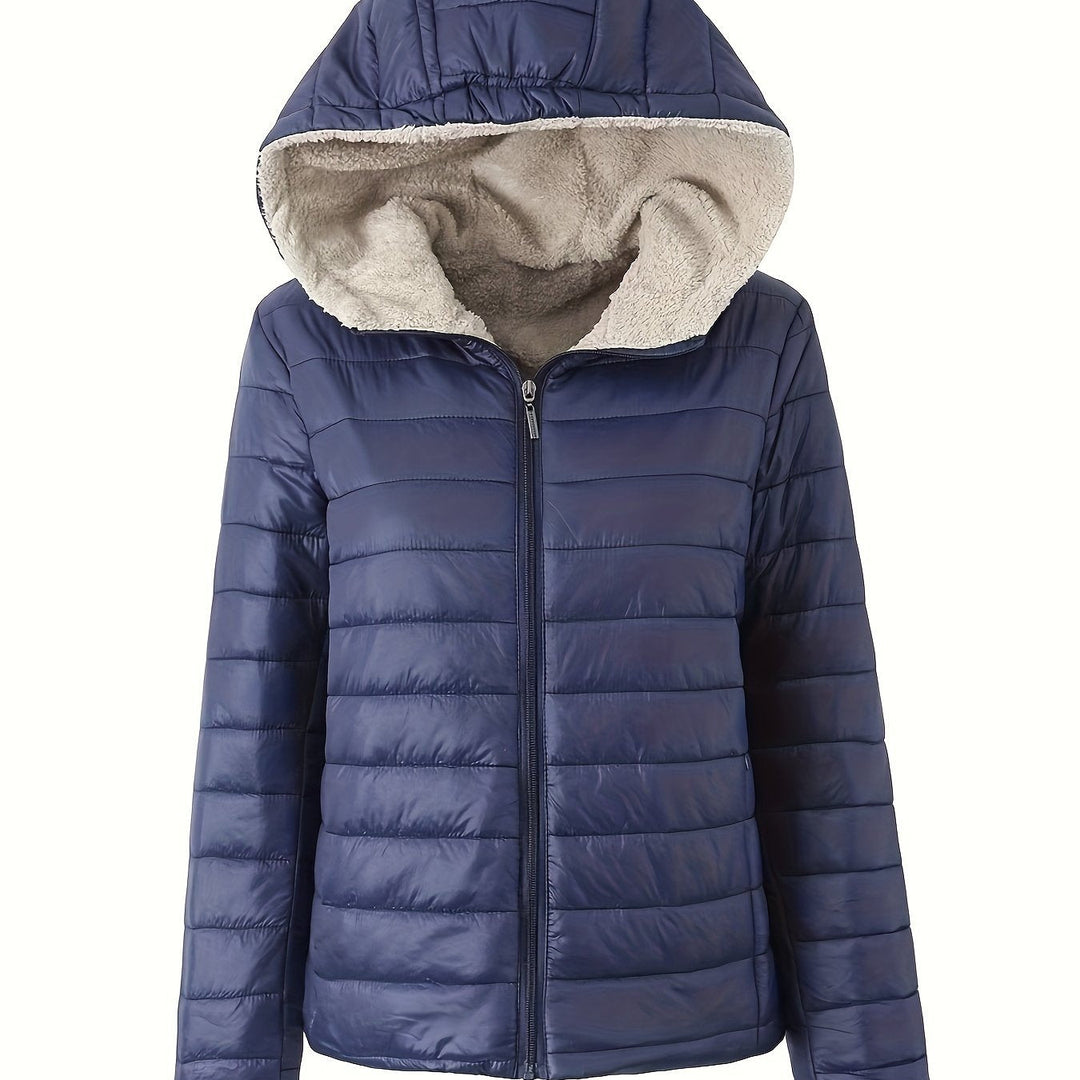 Lune London | Warm Puffy Jacket with Zipper and Faux Fur Lining