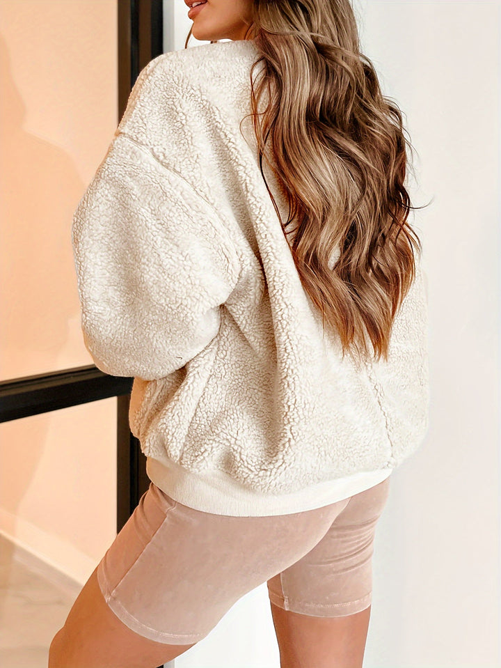 Lune London | Fleece Bomber Jacket in Solid Color