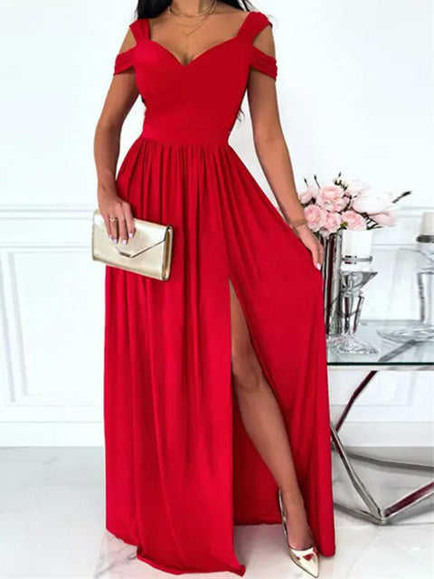 Lune London | Elegant Off-Shoulder Office Ladies Long Dress